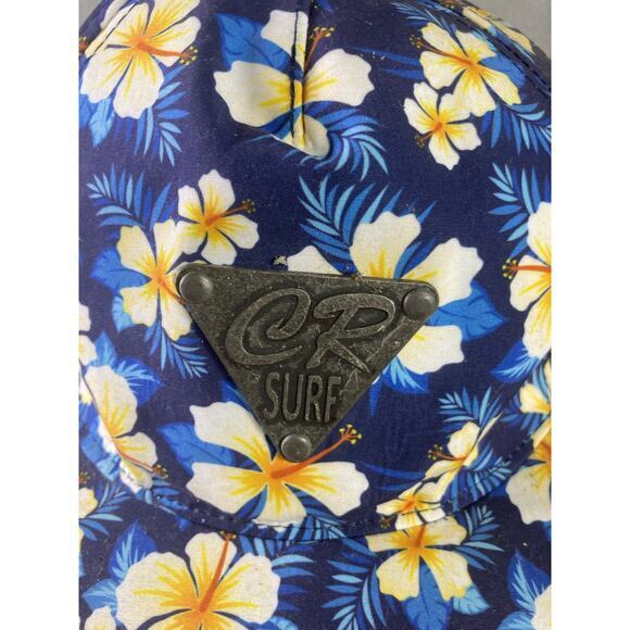 CR Surf Costa Rica Blue Floral Snapback Hat Unisex Adjustable Summer - Picture 2 of 8